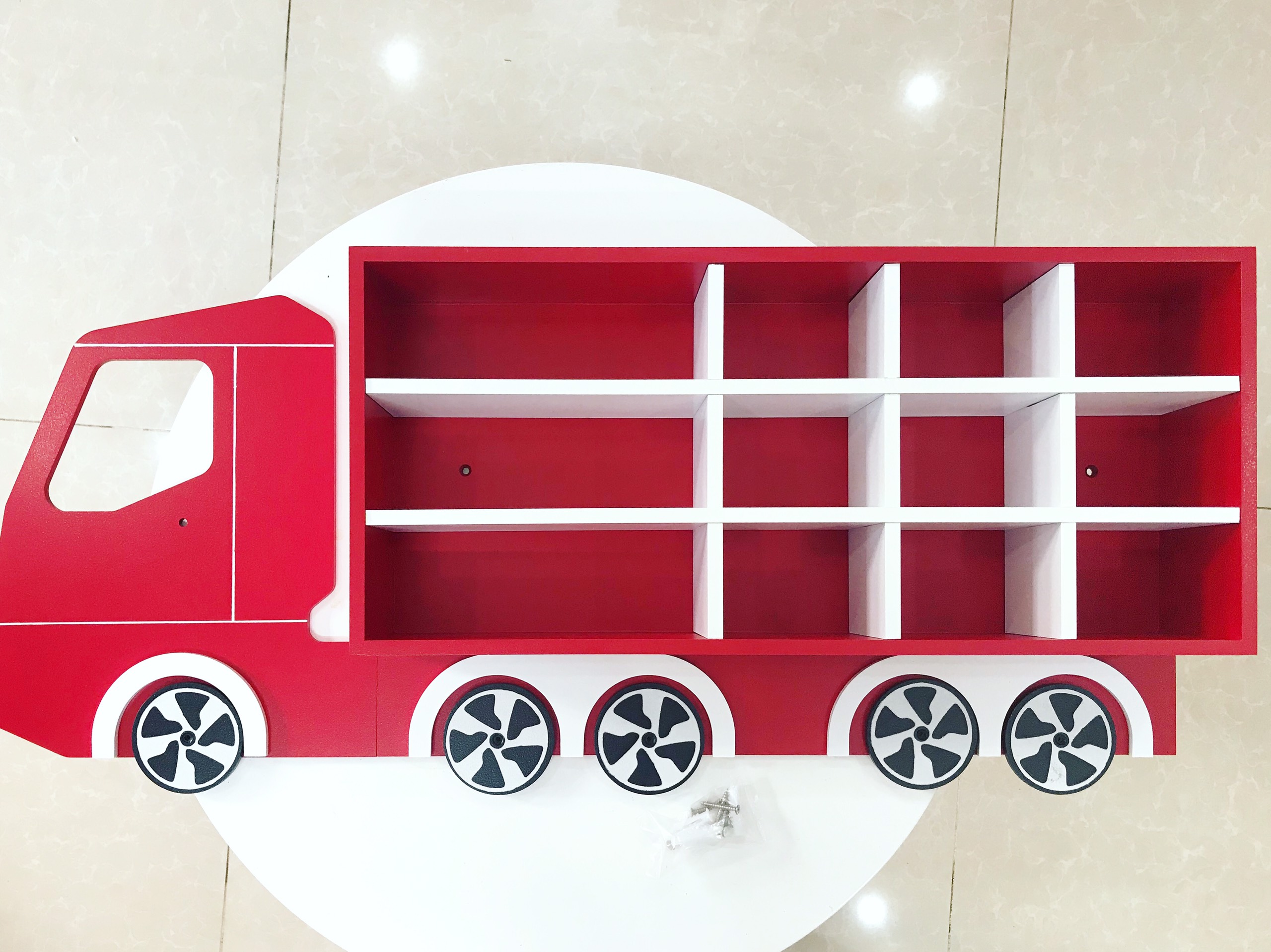 Kệ Để Đồ Chơi, Xe Hơi Treo Tường Cho Bé Trai Bằng Gỗ