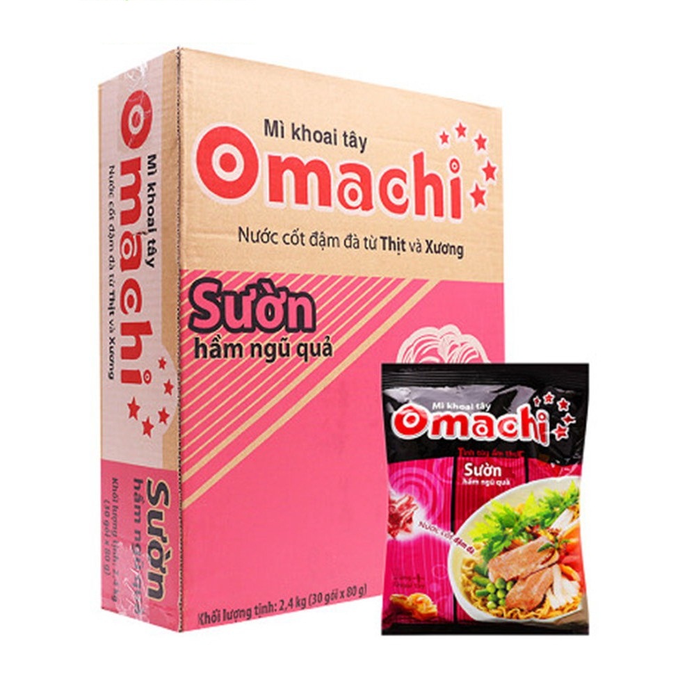 Thùng mì Omachi (Sườn 80gr thùng 30 gói)