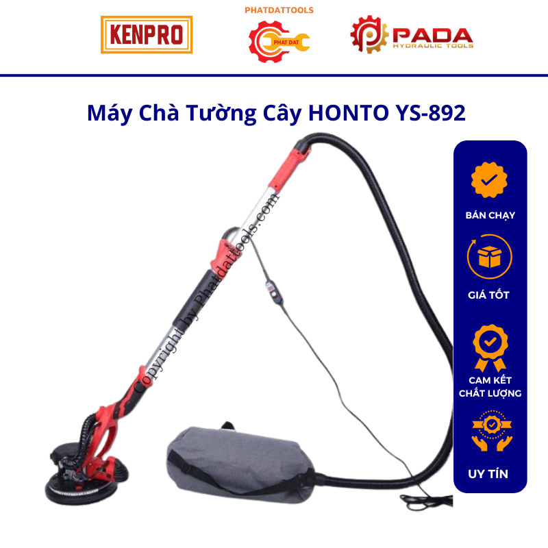 Máy chà tường cây honto ys-892-công suất 1250w-chỉnh tốc 6 cấp-tặng 10 tờ giấy nhám-bảo hành 6 tháng