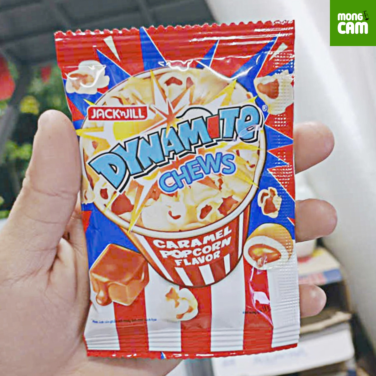 ( Dây ) Kẹo Nhai DyNaMite Hương BẮP RANG CARAMEN gói 18g