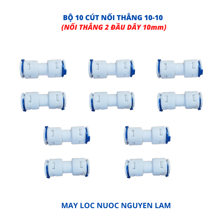 (HCM) Bộ 10 Cút Nối Thẳng Dây 10mm - (Dùng Cho Máy Lọc Nước, Máy Phun Sương)