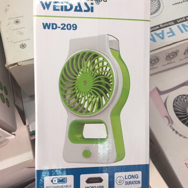Quạt Sạc Mini Phun Sương WEIDASI WD-209