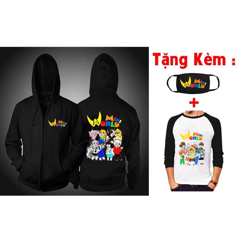 Áo khoác Mini World - Hero Team đẹp tặng kèm áo thun + bịt mặt Mini World