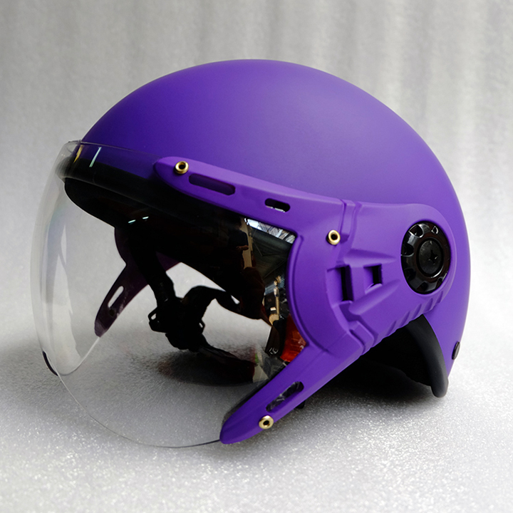 MŨ BẢO HIỂM 1/2 ĐẦU KÍNH CÀNGSƠN TRƠN MÀU TÍM-NÓN BẢO HIỂM NỮA ĐẦU-AN TOÀN ĐẠT CHUẨN