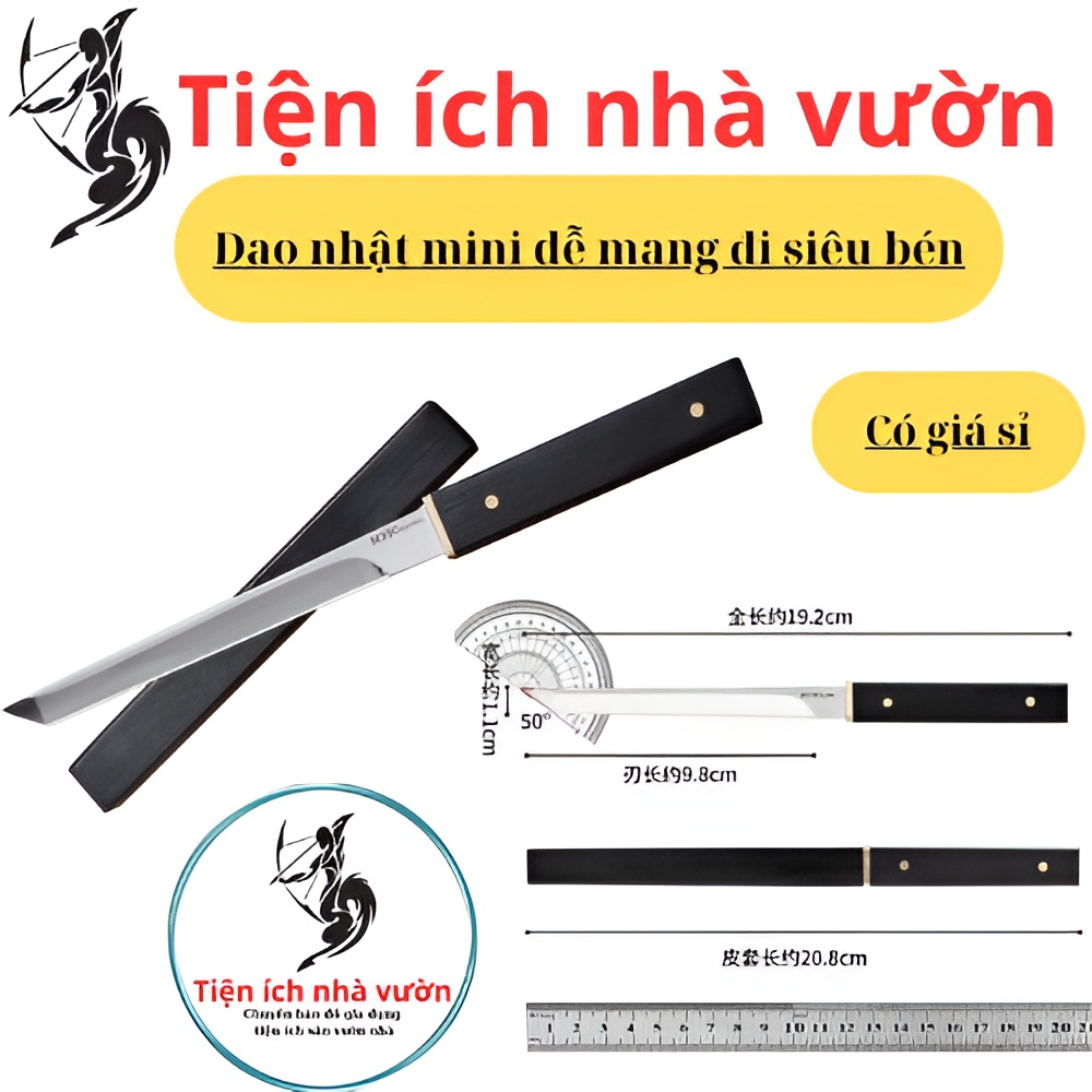 Dao Tanto Mini Nhật Bản Gọt Hoa Quả, Thái Sashimi Lưỡi nhỏ siêu bén Thép Không Gỉ dễ dàng mang đi da