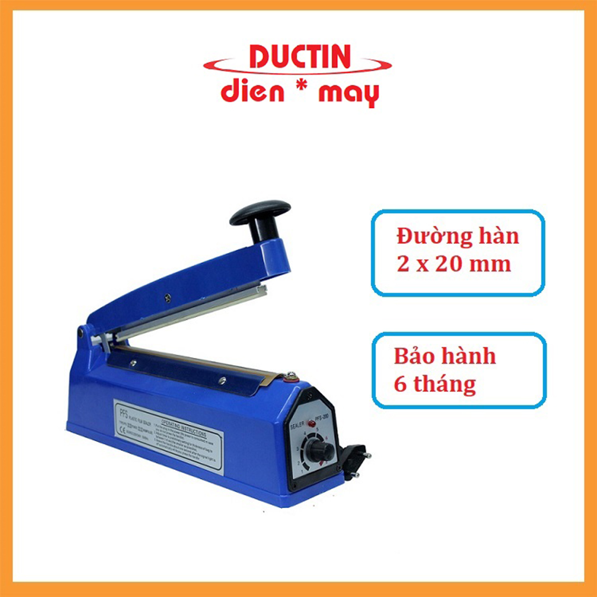 Máy dán miệng túi pfs200 đức tín hàn, ép miệng túi ni lon bằng nhiệt