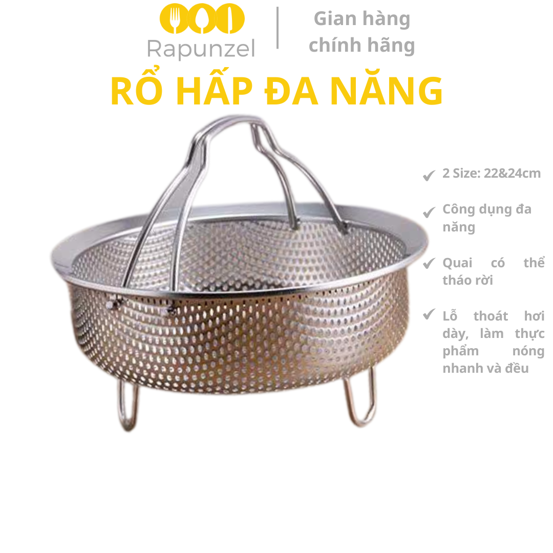 Rổ hấp, xửng hấp, vỉ hấp, đồ hấp, dụng cụ hấp, rổ hấp đa năng, hấp đồ ăn, khay inox 304, giỏ hấp