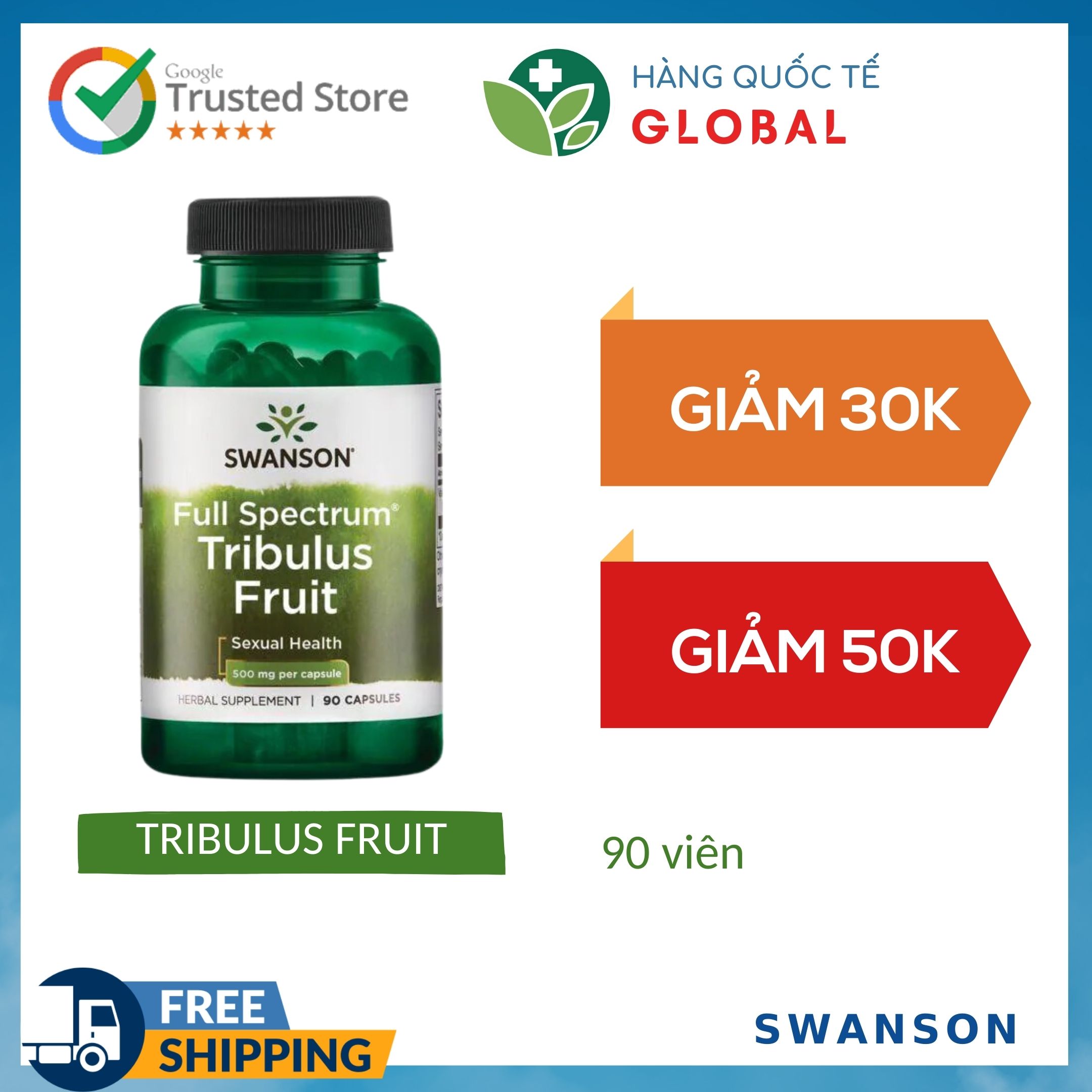 SWANSON FULL SPECTRUM TRIBULUS FRUIT, 90 tablets