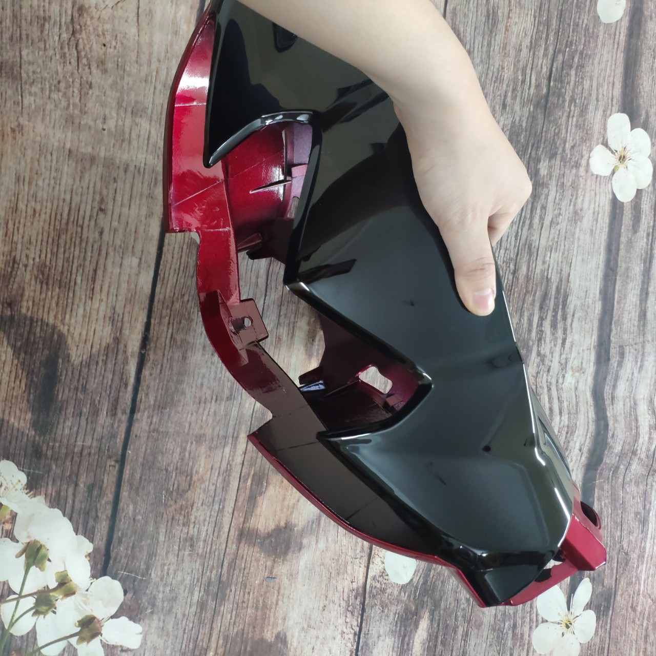 Bộ 3 món-Ốp đầu xe Wave RSX 110 đời 2010 đến 2012 nhựa ABS nguyên sinh cao cấp (ốp đầu mào và gáy)