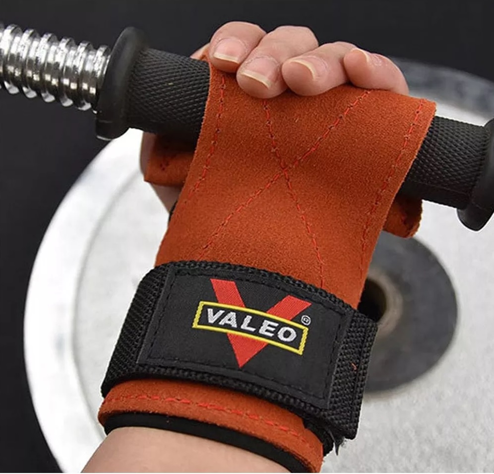  Dây Kéo Lưng  Lifting Straps  Valeo Chính Hãng Chất Liệu Da Bò - Hỗ Trợ Deadlift - Găng Quấn Cổ Tay - Thể Thao - Tập Gym 