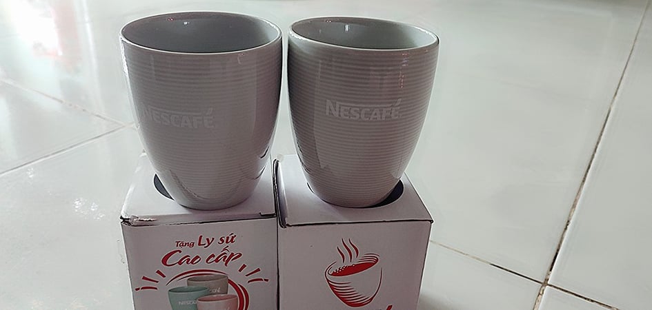 Ly Sứ Cao Cấp Nescafe Không Quai Màu dùng bền lâu