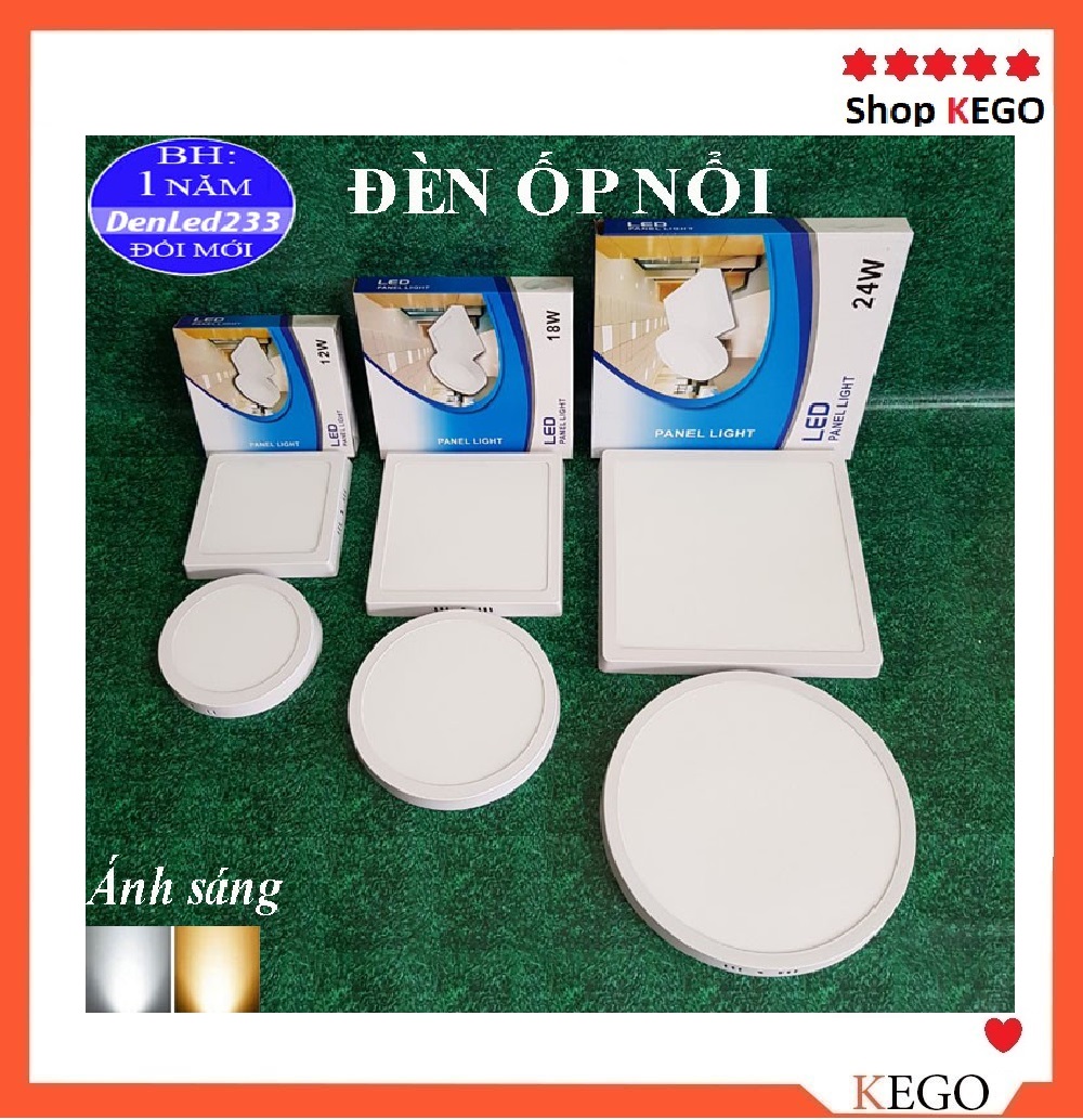 Đèn led ốp trần nổi tròn/vuông 12w-18w-24w-16w-22w-36w