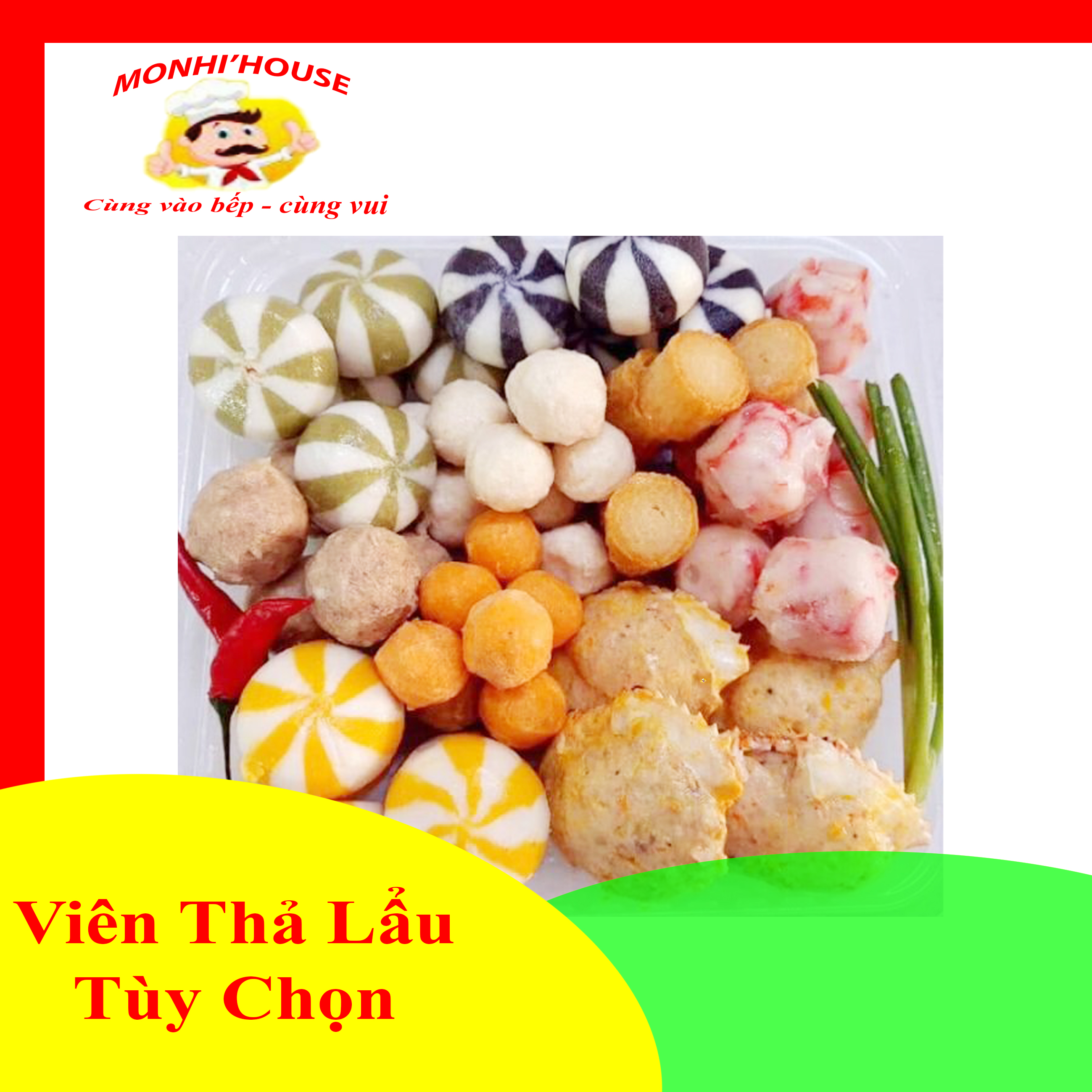 100G VIÊN THẢ LẨU ĐỦ LOẠI, TÙY CHỌN, HANG VIỆT