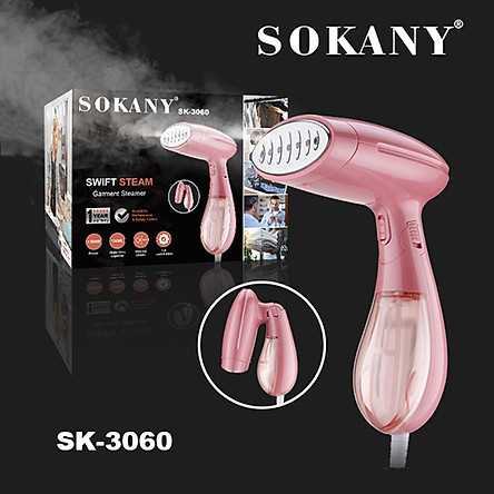 Bàn là hơi nước cầm tay gấp gọn Sokany3050 công suất 1500W, ủi nhanh mọi loại vải không lo mỏi tay