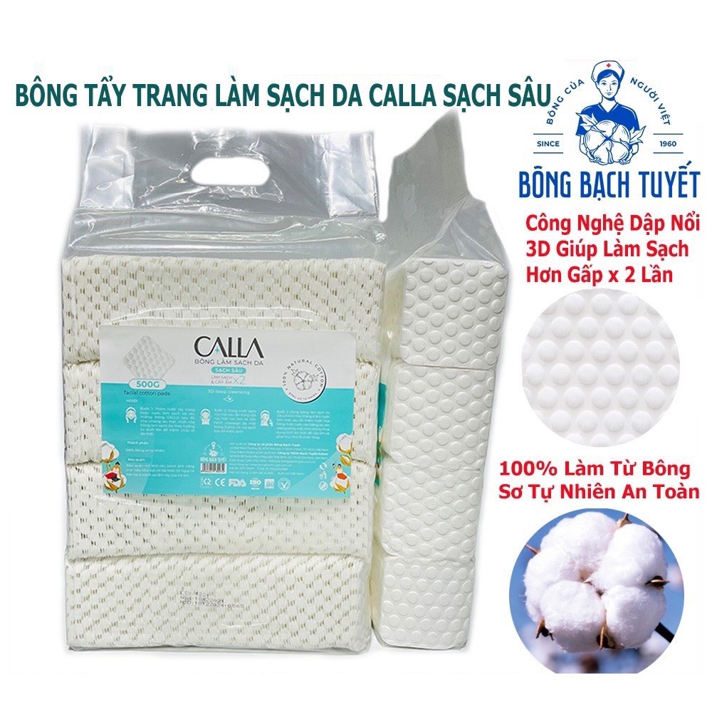 Bông Tẩy Trang Bạch Tuyết Merilynn Hạt Massage gói 500g