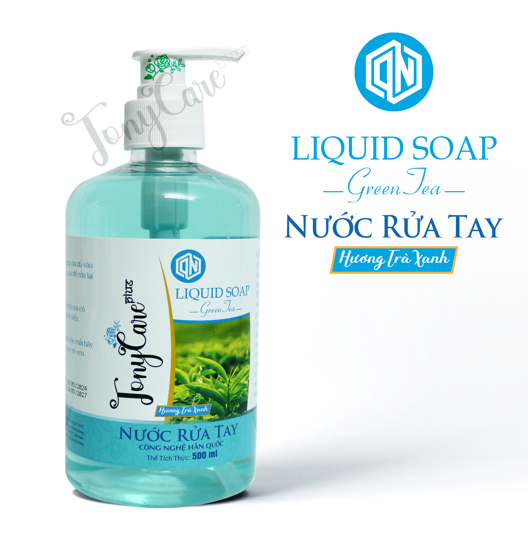 Nước Rửa Tay Tonycare 500ml – Hương Trà Xanh – Diệt Khuẩn, Mềm Da, Thơm Mát Tự Nhiên