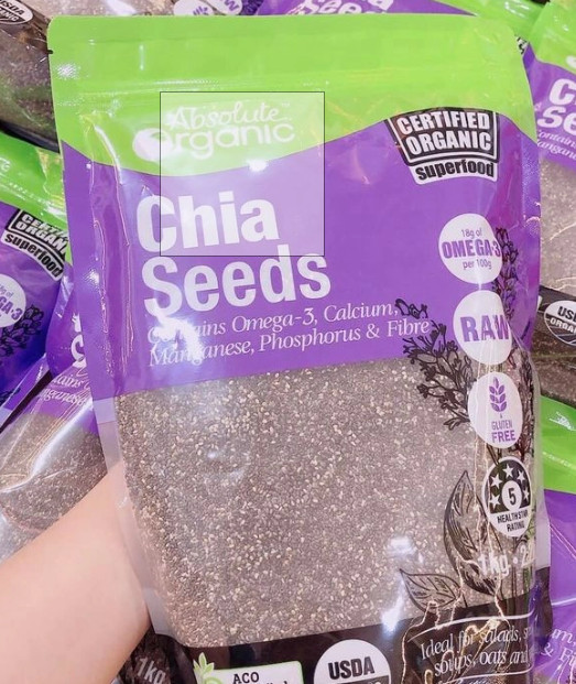 Hạt chia nhập khẩu Úc hữu cơ, chưng yến, nấu chè dưỡng nhan, làm sinh tố, nước ép trái cây, tốt cho sức khỏe, trí não