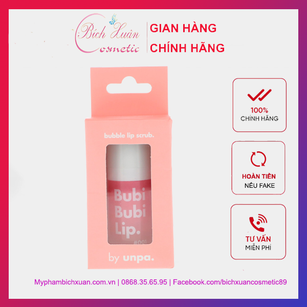 Tẩy Da Chết Sủi Bọt Thải Độc Môi Unpa Bubi Bubi Lip 12ml
