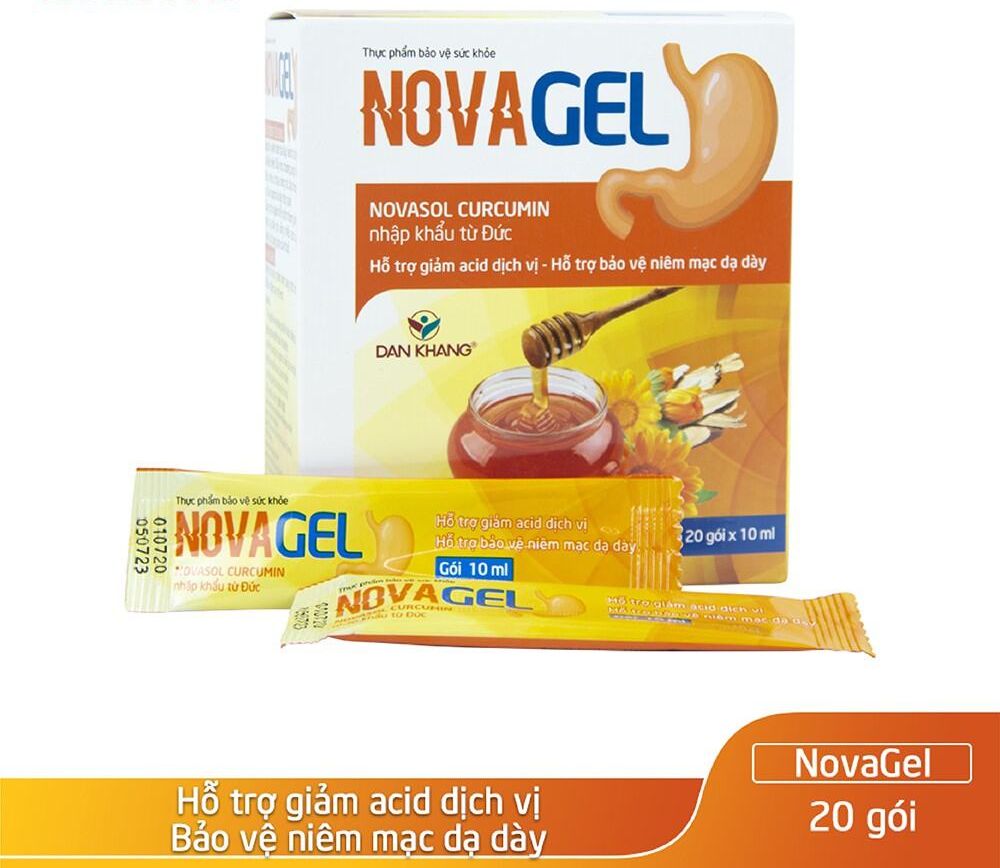 Novagel gói giảm đau bao tử dạ dày. trào ngược thực quản. Hộp 20 gói