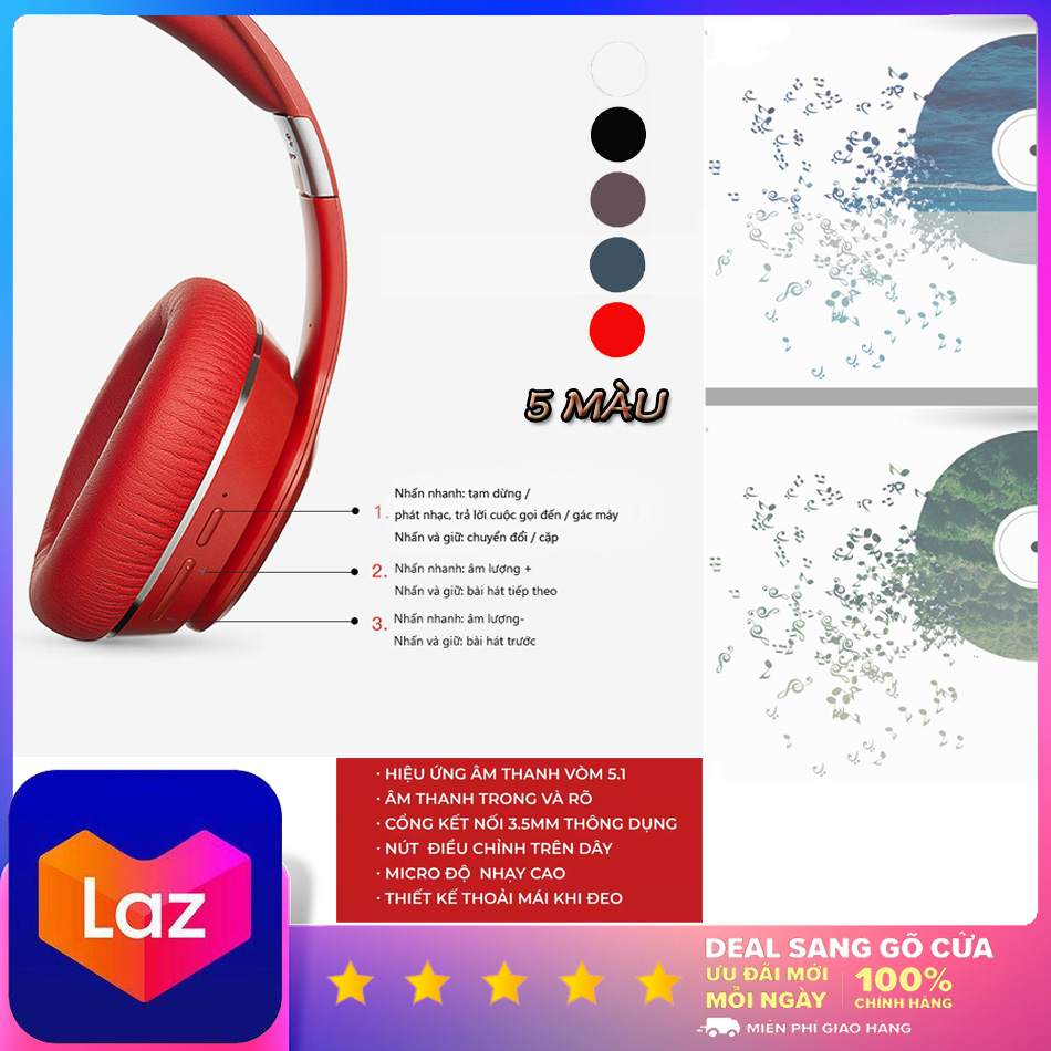 Tai nghe bluetooth thể thao Headphone 955BT-tai nghe không dây-loa siêu trầm-hỗ trợ thẻ nhớ, kết nối bluetooth điện thoại laptop-nghe nhạc