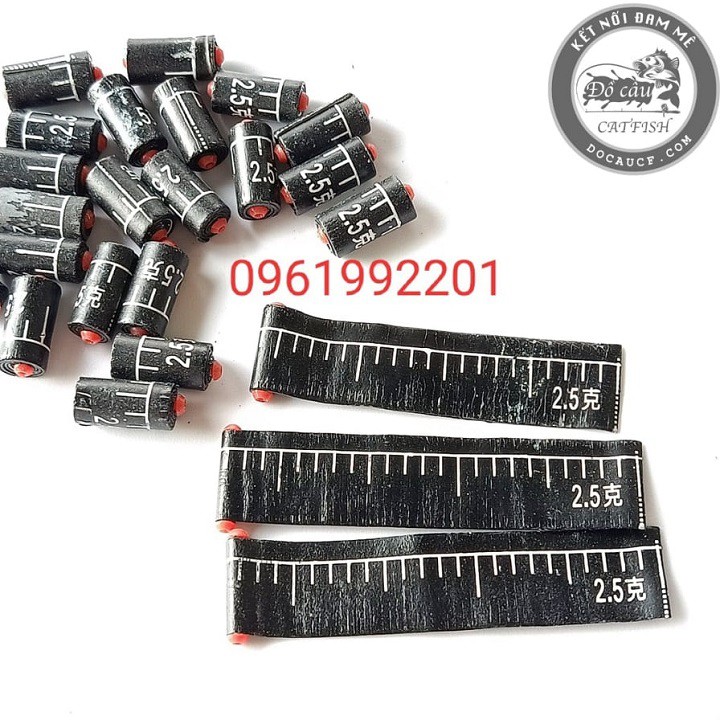 [10 Cuộn] Chì Lá Câu Đài 2,0gr/2,5gr/3,0gr Có Thanh Quấn Chì-Chì Lá Câu Đài-chì lá cuộn sẵn