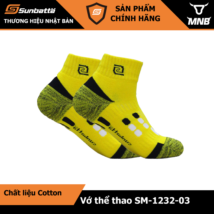 [HCM]Combo 2 đôi tất (vớ) thể thao Sunbatta SM-1232-03 Vàng