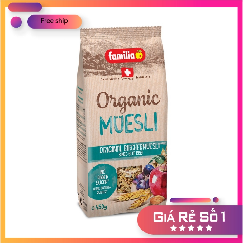 Ngũ cốc hữu cơ hỗn hợp - familia bio organic 375gr nhập khẩu thụy sĩ