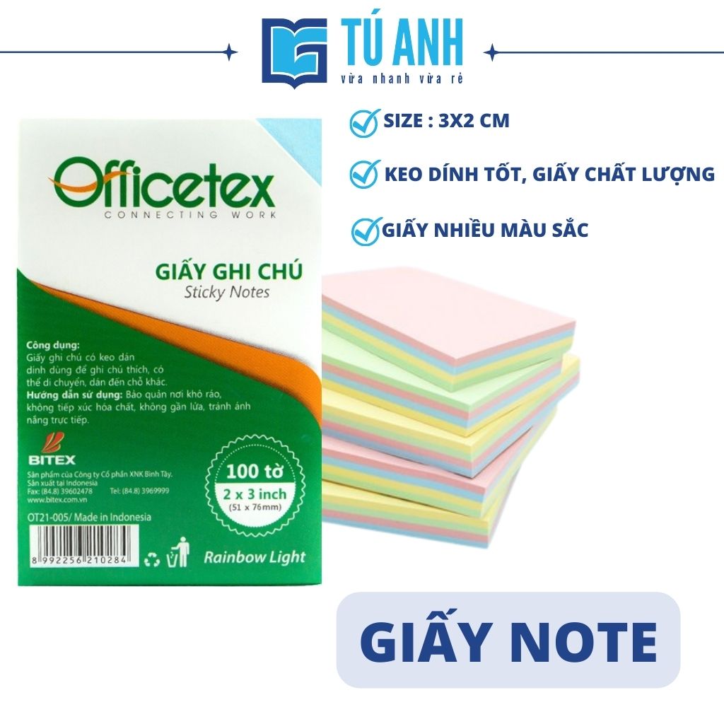 Giấy Ghi Chú Officetex [ Size Tùy Chọn - Giấy Màu Vàng ] | Lazada.Vn