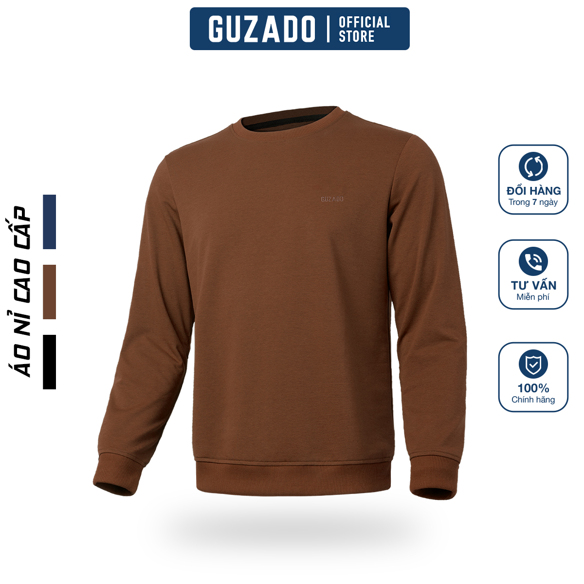 Áo Thun Nam GUZADO Áo Thun Dài Tay Nam Chất Vải Nỉ Giữ Nhiệt Tốt Thiết Kế Trơn Basic Trẻ Trung Năng Động GDT02