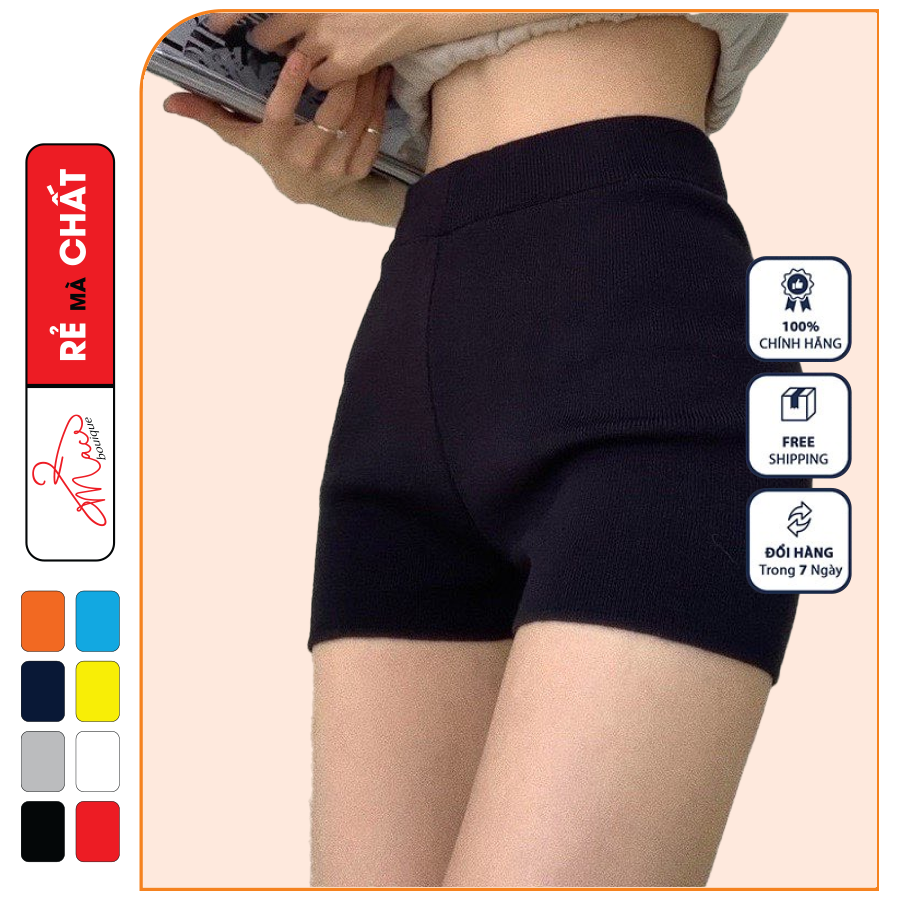 Quần đùi Biker, quần Short nữ cạp cao vải co giãn quyến rũ