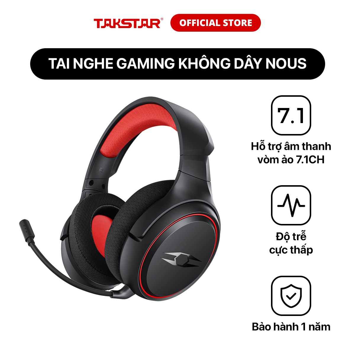 Tai nghe chơi game chụp tai không dây AVSTAR TAKSTAR NOUS có Mic cho Máy tính/ PC/ Laptop - Gaming Headphones