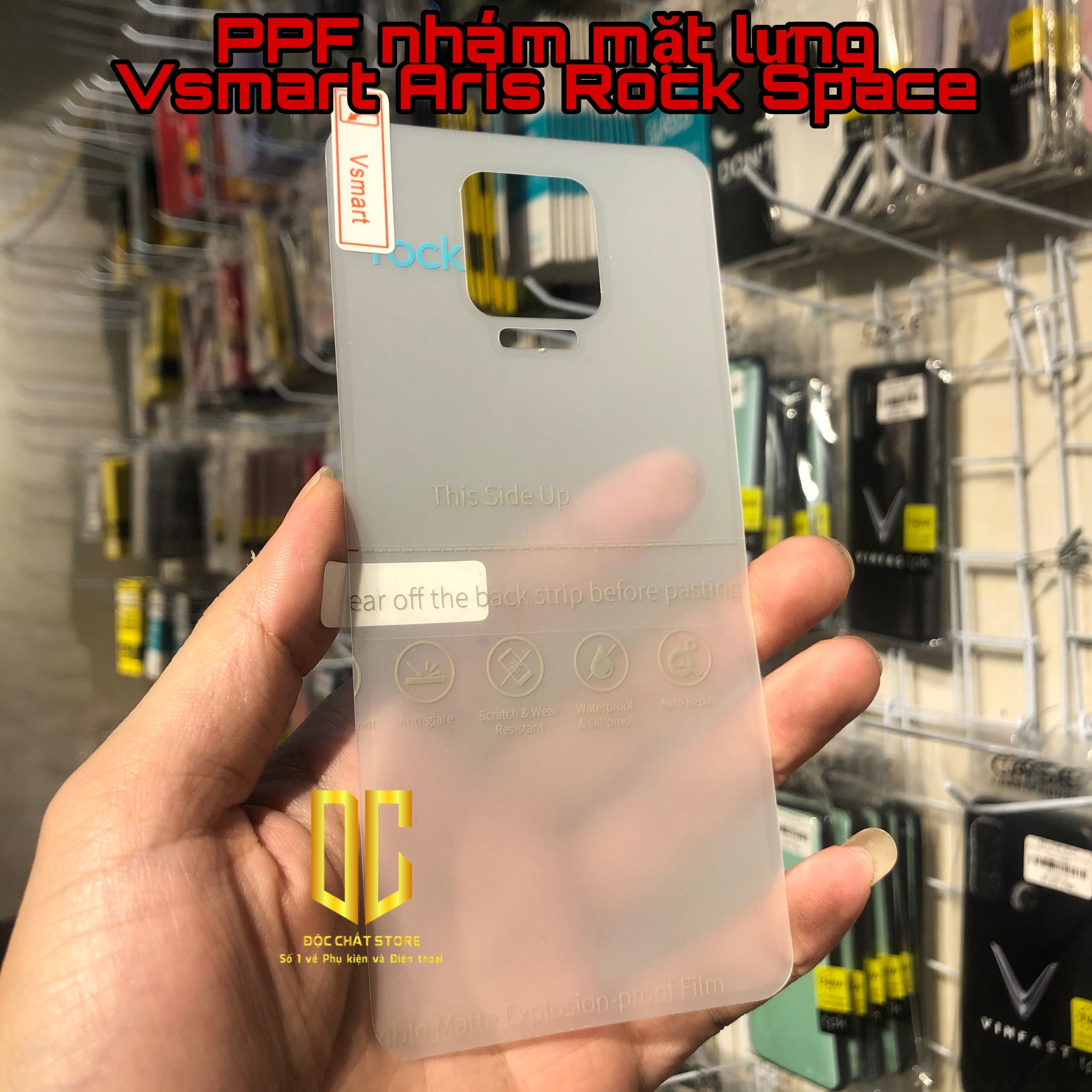 Miếng dán PPF mặt sau Vsmart Aris/ Aris Pro Rock space - Nhám chống vân tay