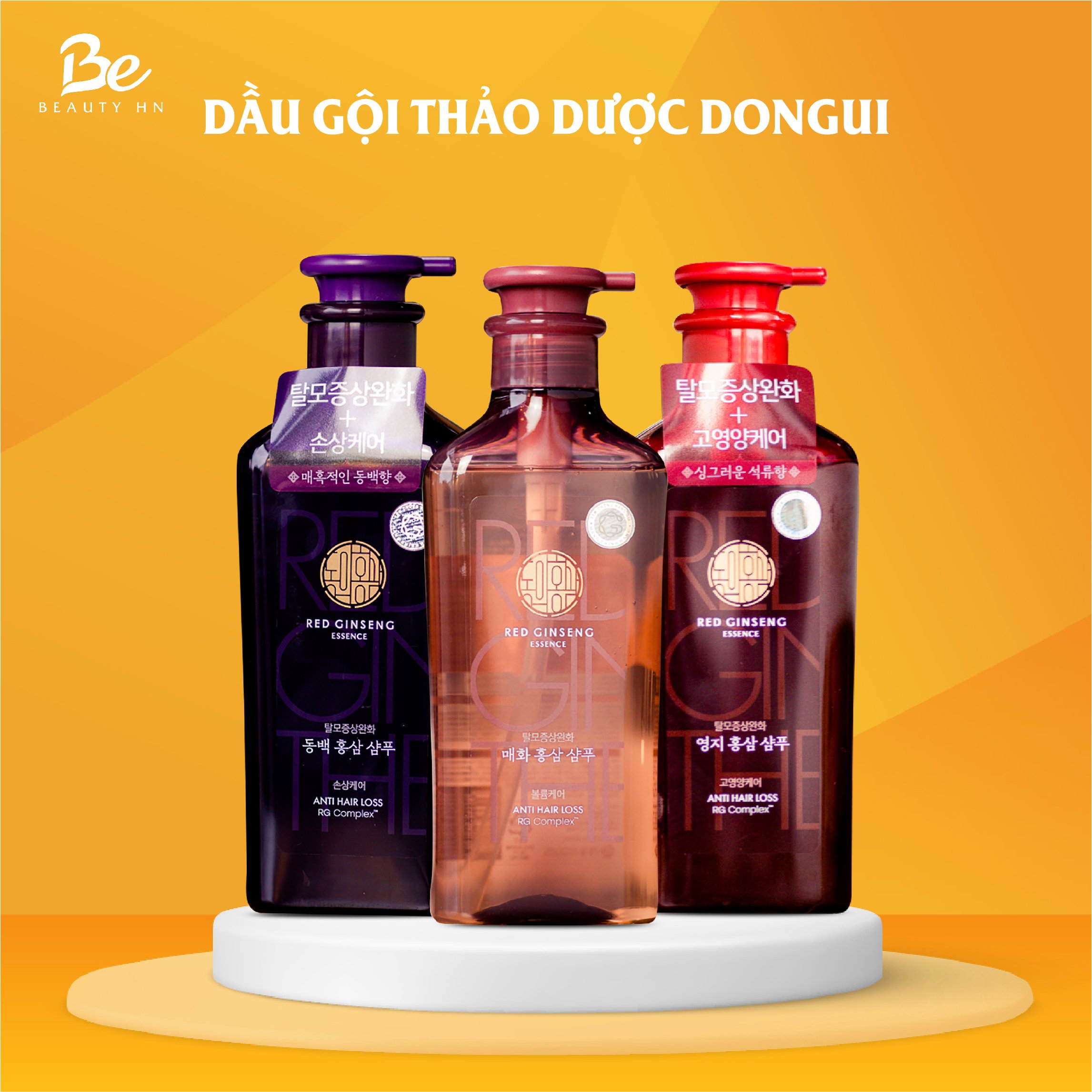 Dầu gội thảo dược Dong Ui Hong Sam Peppermint Hàn Quốc tinh chất nấm linh chi, hoa trà, hoa mận 500ml