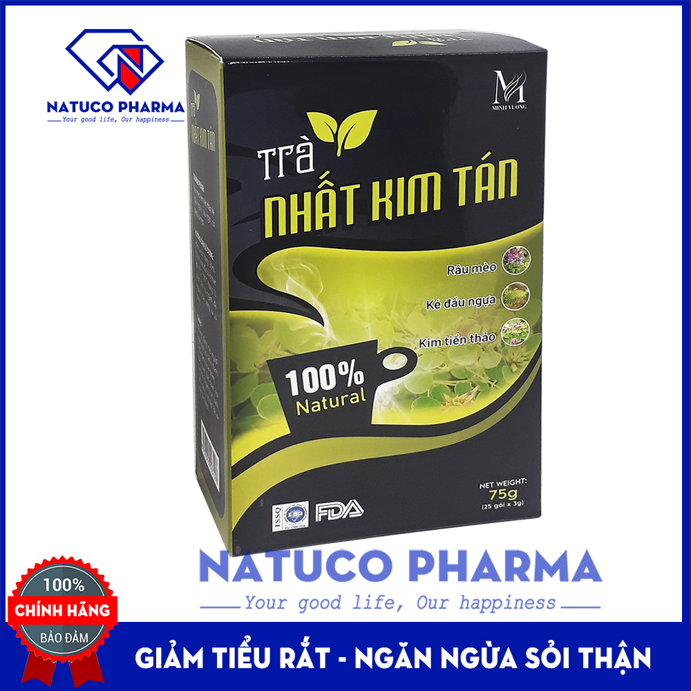 Trà ngừa sỏi thận Nhất Kim Tán thành phần thảo dược Kim Tiền Thảo , râu mèo   Hộp 25 Túi Lọc