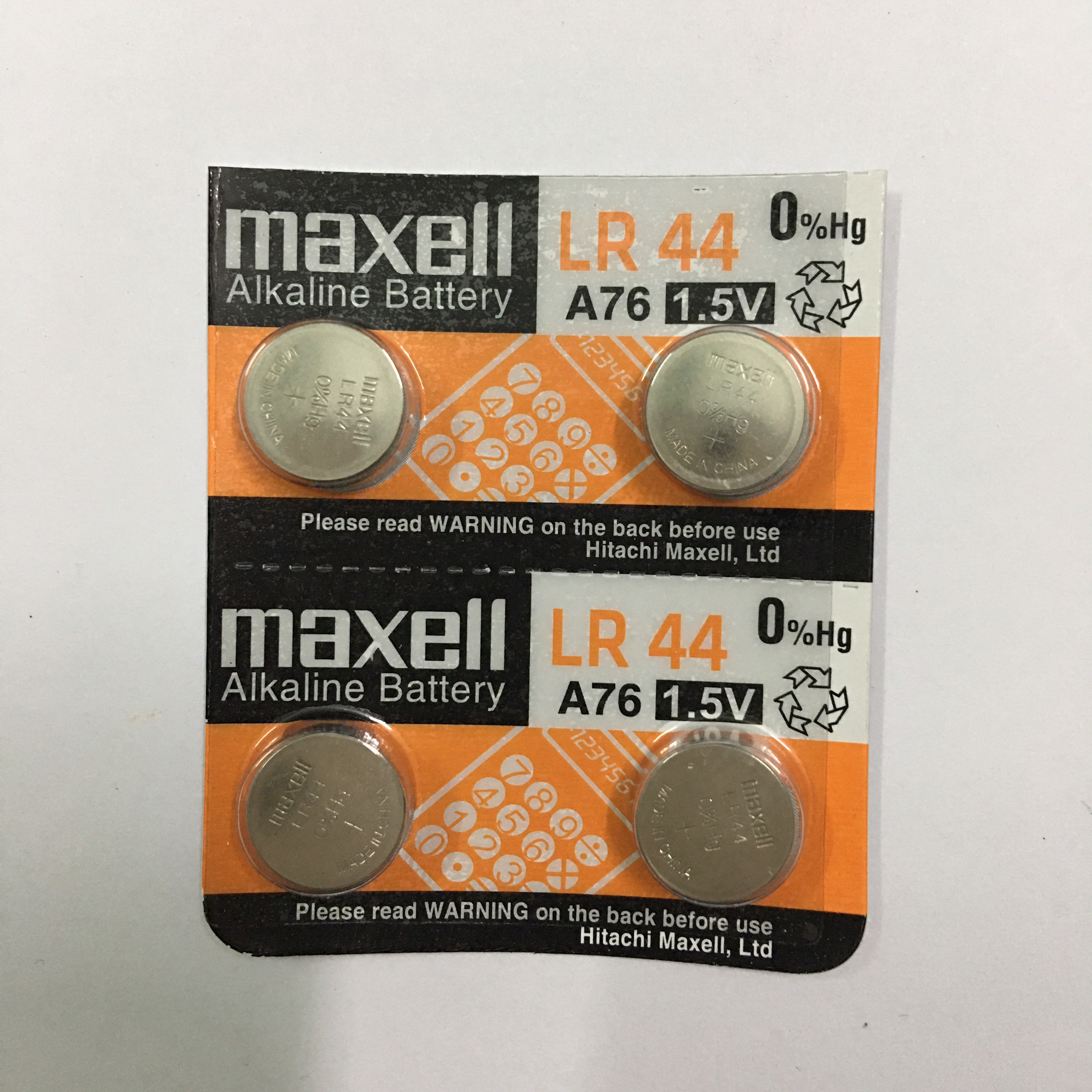 Bộ 4 Pin LR44 A76 AG13 Maxell Alkaline Chính hãng Vỉ 4 Viên
