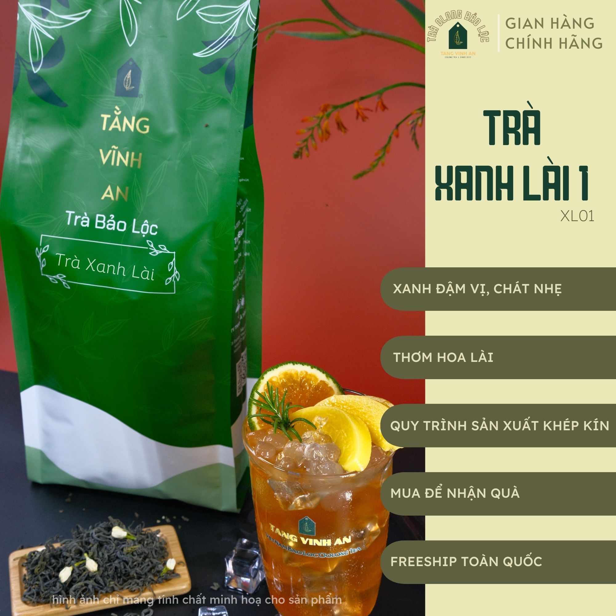 Trà xanh lài 1 nguyên liệu pha trà sữa trà trái cây