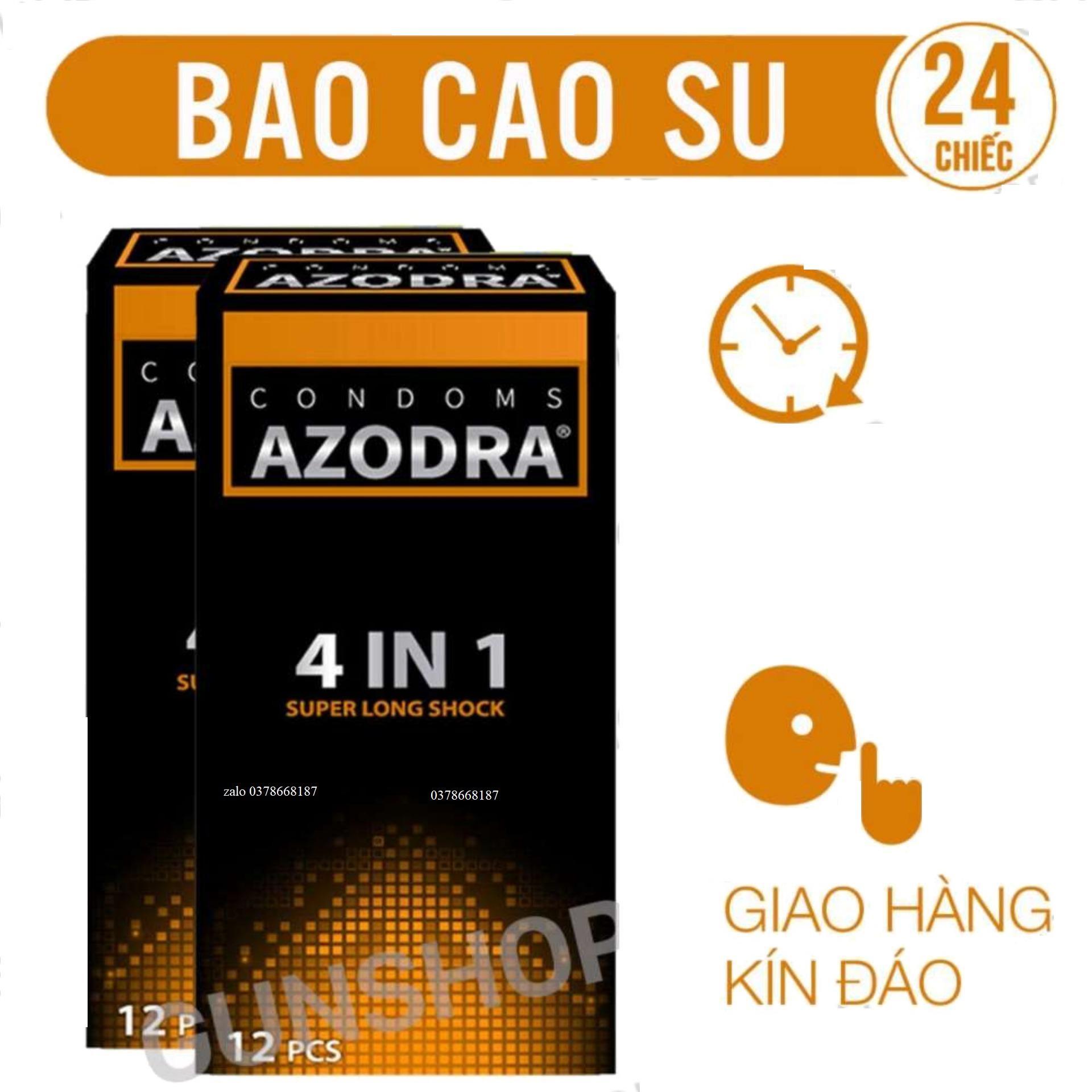 Combo 2 hộp bao cao su gân gai AZODRA kéo dài thời gian hộp 12c
