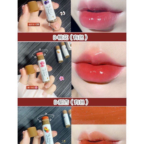 Hàng mới về]Son Dưỡng Môi HERORANGE Đào Chiết Xuất Thực Vật Tự Nhiên Lâu Trôi