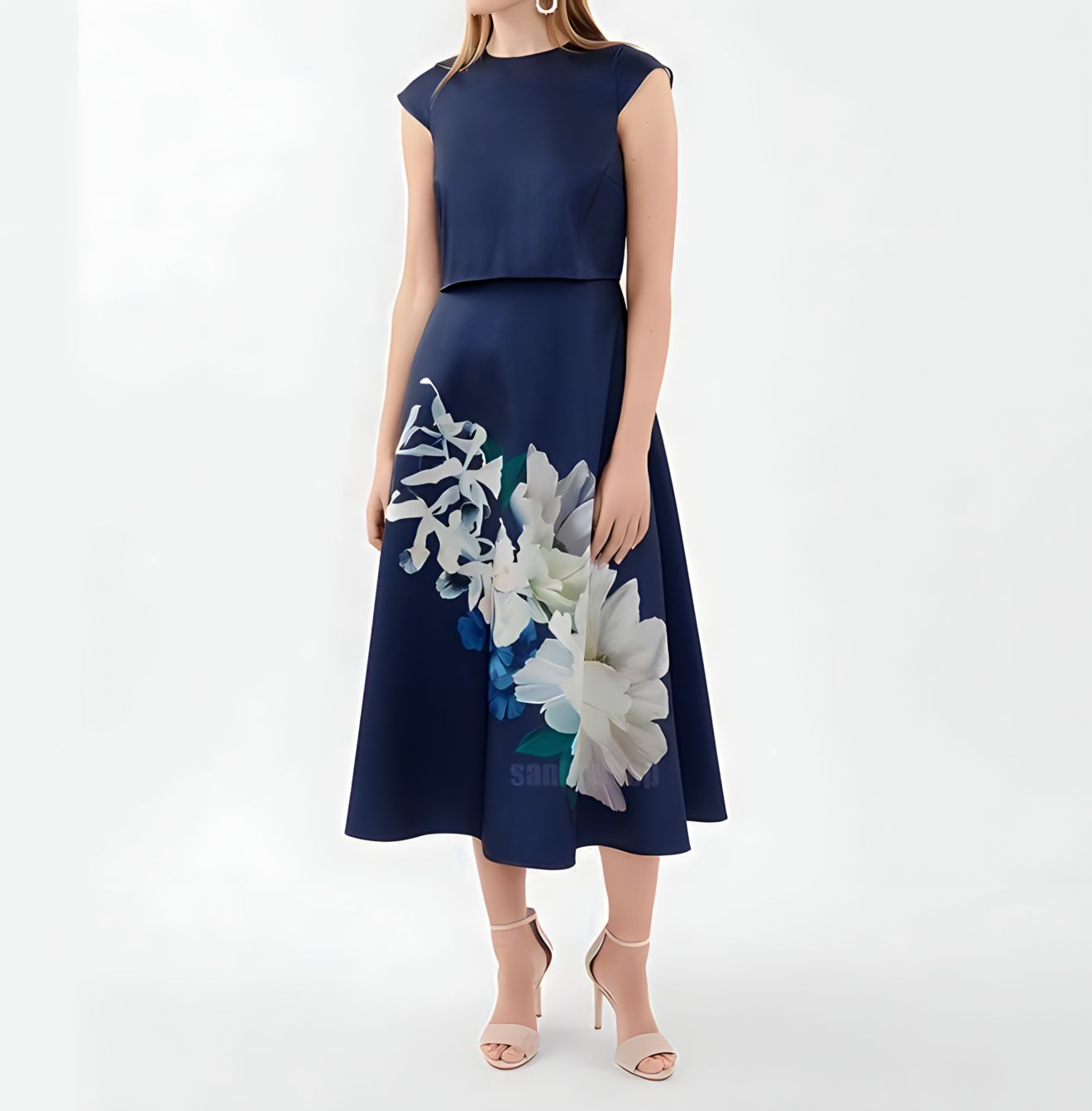 Set t.3d fl0ral cap sleeve