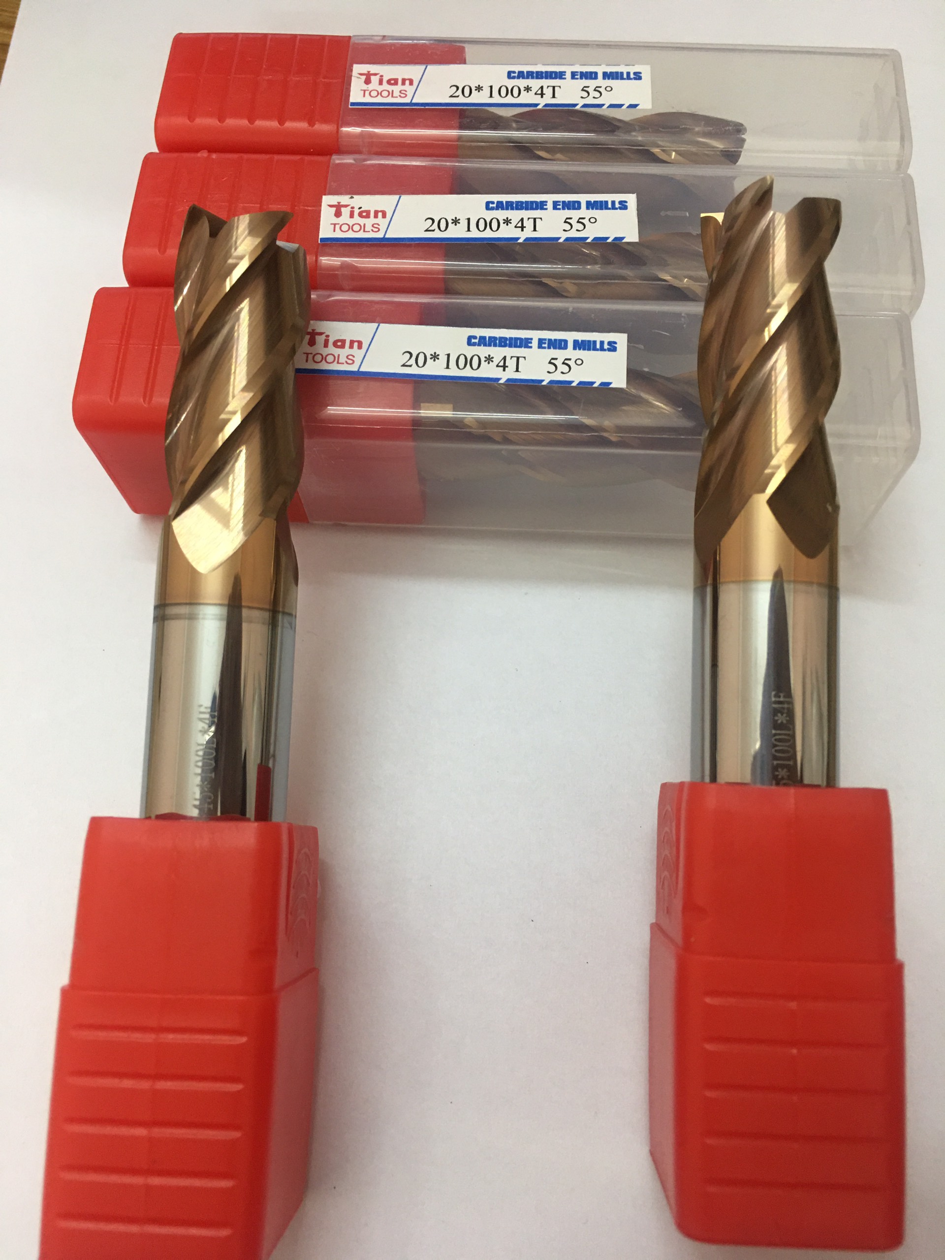 Ø20: Mũi phay hợp kim D20 - Dài 100mm - 4 Me - Dao phay ngón gia công Thép và Inox, từ 55HRC trở xuống.