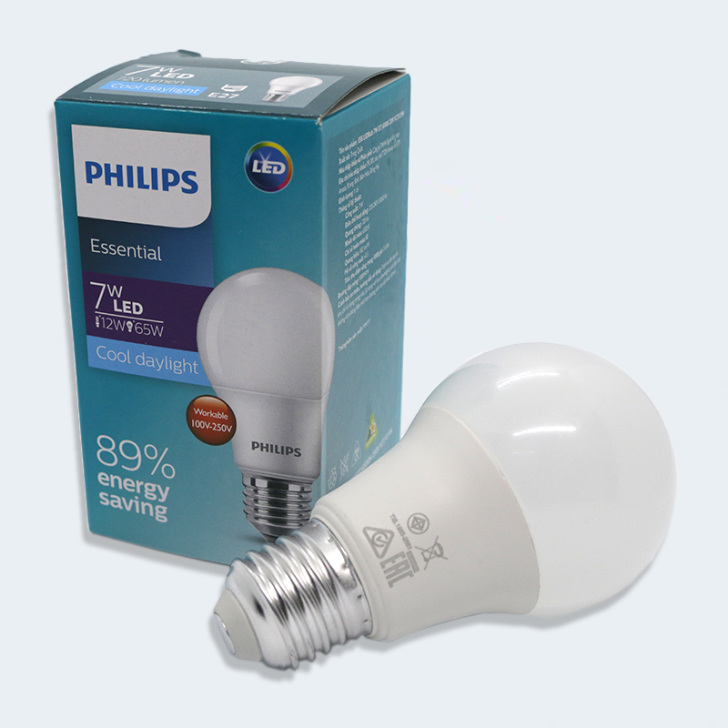 Bóng đèn led tròn bulb essential 7w e27 ánh sáng vàng 3000k - trắng 6500k tiết kiện điện