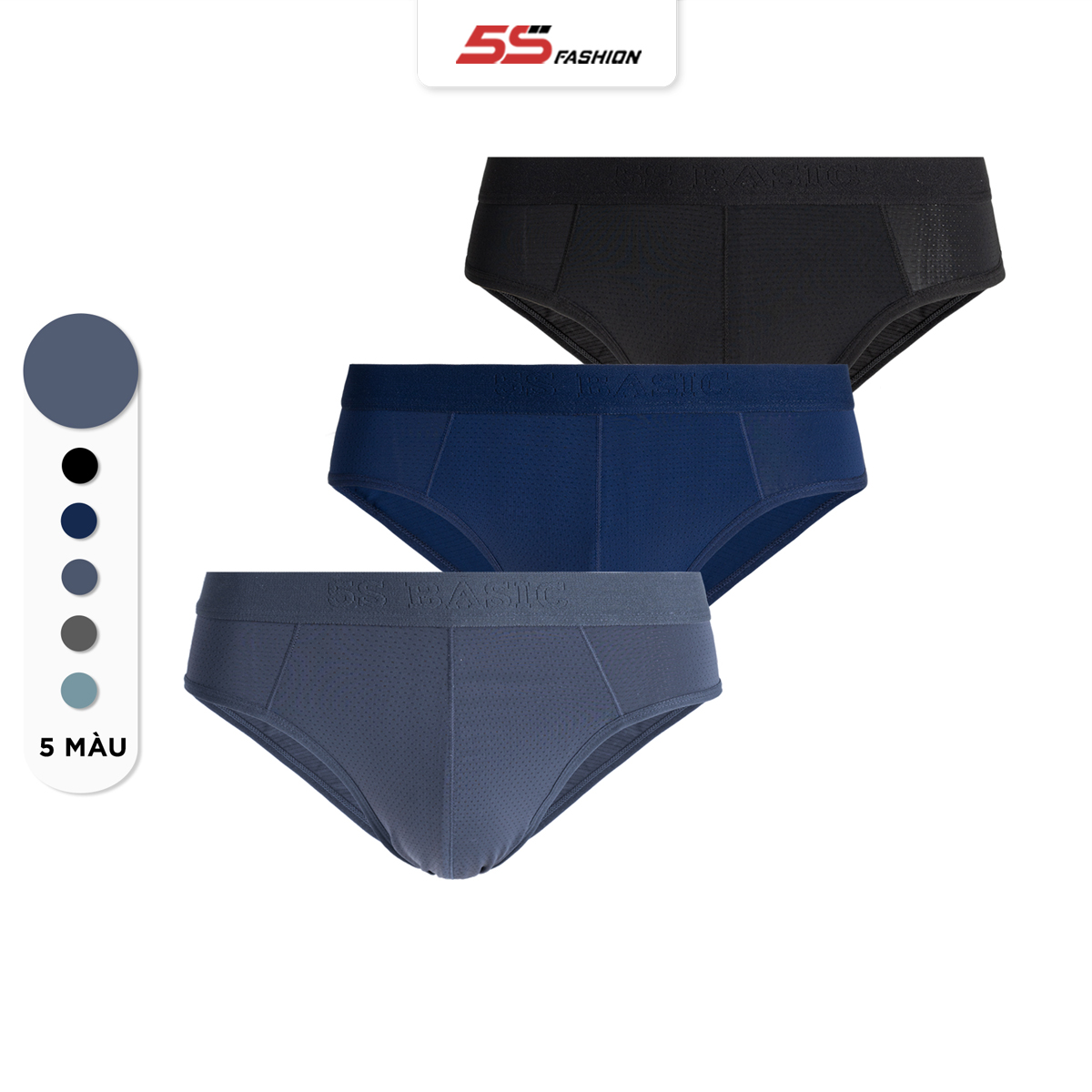 Quần Sịp Nam Tam Giác 5S, Chất Liệu Coolmax Siêu Mịn, Mềm, Thiết Kế Thông Hơi, Kháng Khuẩn, Khử Mùi (BRF22002)