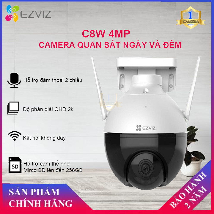 Camera ip wifi ezviz c8w 4mp - công nghệ ai nhận diện người - đàm thoại 2 chiều - camera số 1