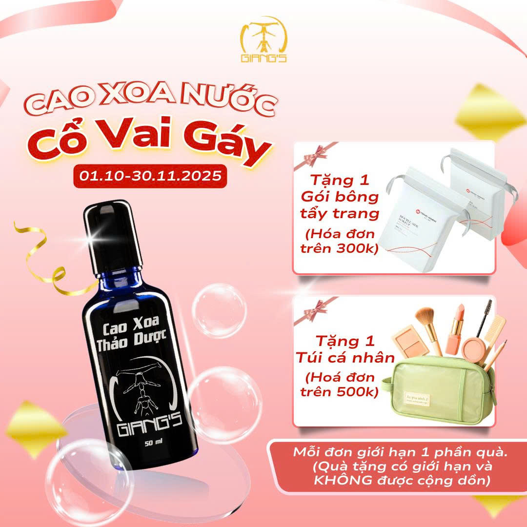 Cao Xoa Thảo Dược Giang's chai 50ml - Dầu xoa bóp massage cổ vai gáy đầu bi lăn giảm đau hiệu quả