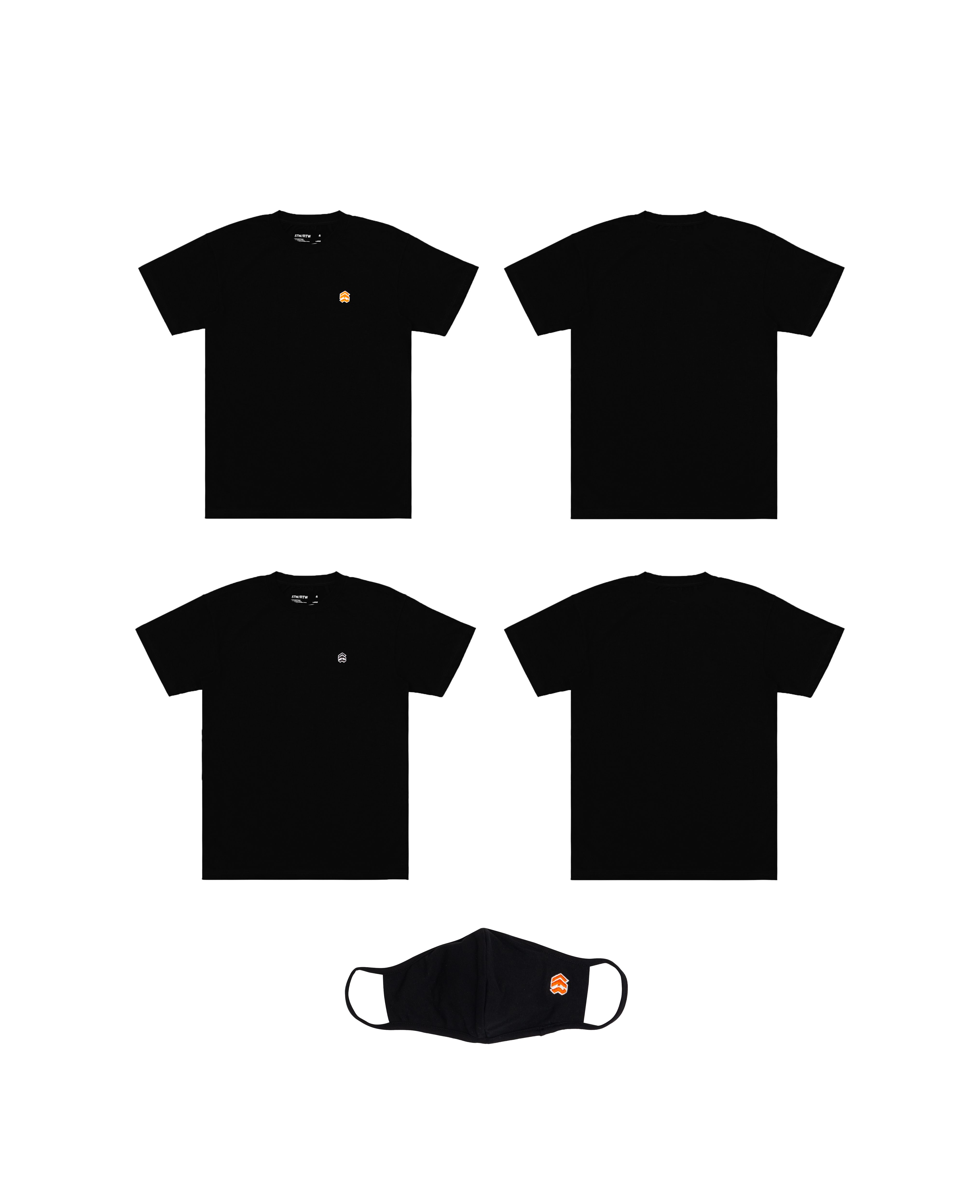 5THEWAY® 2 PACK 5TW/RTW TRADITIONAL FIT TEE™  in BLACK TEE  aka Combo 2 Áo thun 5THEWAY Tay Ngắn Đen