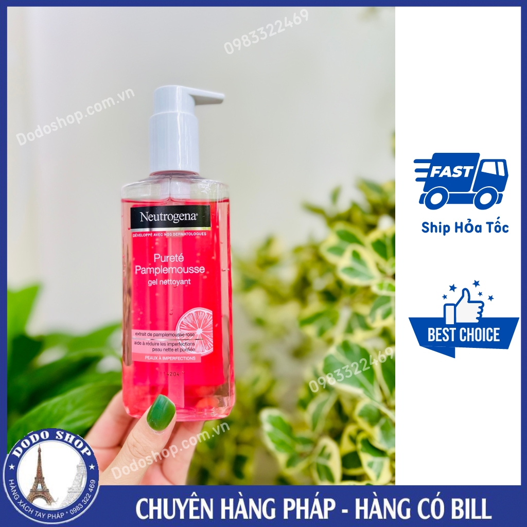 Sữa rửa mặt Neutrogena gel nettoyant pamplemuosse, sữa rửa mặt neutrogen bưởi hồng dạng gel 200ml_Dodoshop.com.vn