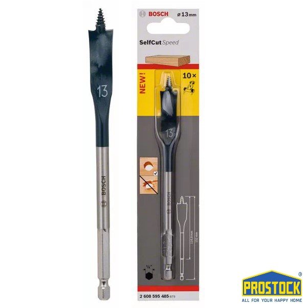 Mũi khoan gỗ đuôi cá bosch 13mm 2608595485