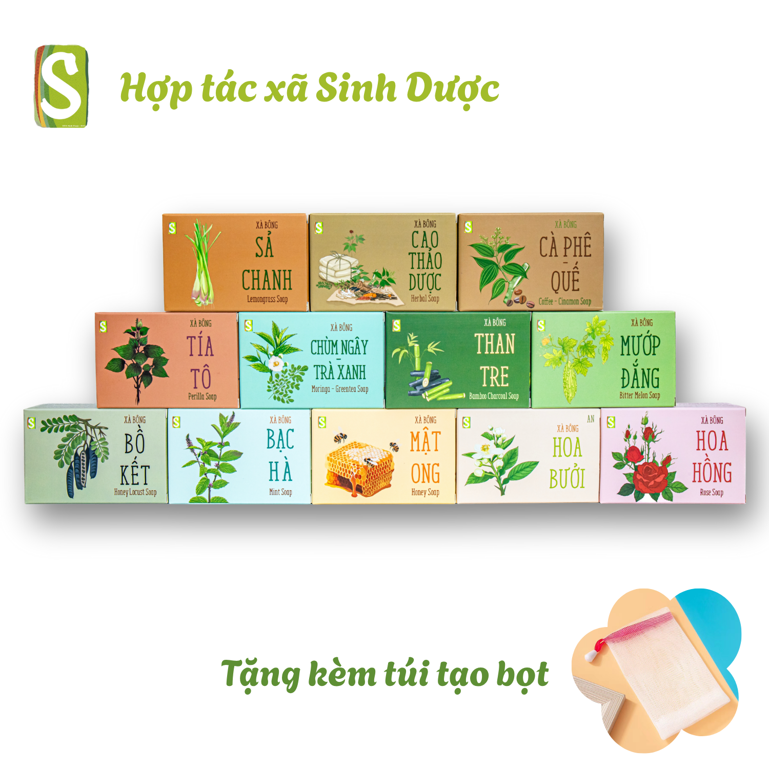 Xà phòng tự nhiên Sinh Dược 110g - Hợp tác xã Sinh Dược
