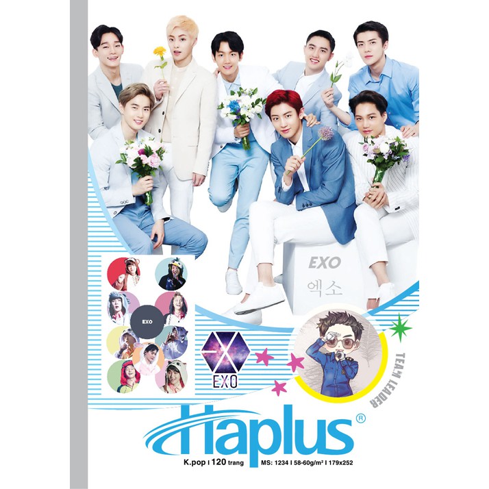 HẢI TIẾN Vở kẻ ngang Haplus - KPOP 200 trang Lốc 5 quyển