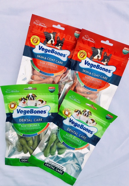 Xương thưởng dinh dưỡng mượt lông, tiêu hóa, sạch răng cho chó mèo VegeBones 60g